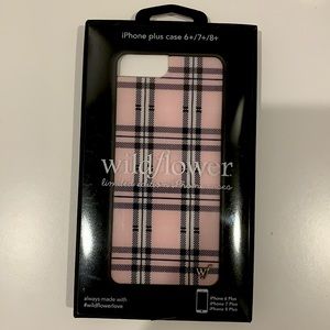 Wildflower Pink Plaid iPhone Case 6+ 7+ 8+